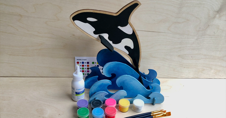 Breaching Orca Wood Only image 0