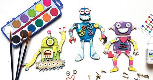 Mix &amp; Match Robots Wood Only image 0