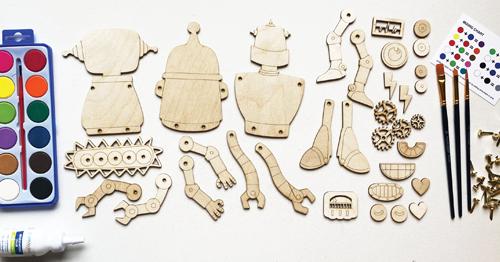 Mix & Match Robots Wood Only image 1